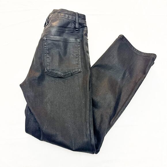 Good American Good Legs Curvy Flare Black Coated Denim Jeans SIze 4 / 27 - Picture 7 of 7